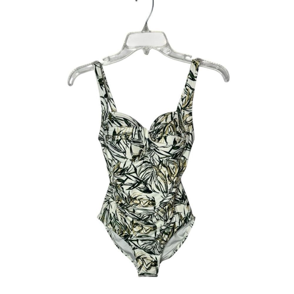 Niptuck Golden Green Tropical Print. Size 4.